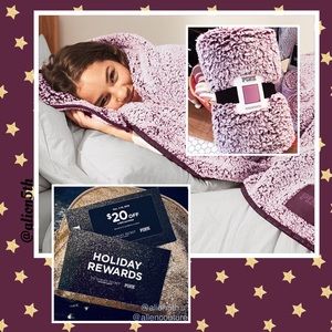 VS Pink Gorgeous Burgundy Sherpa Blanket